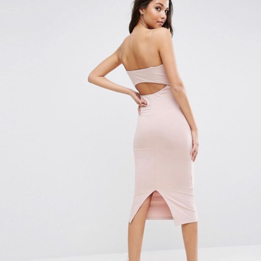 Strappy Midi Bodycon With Seam Detail Dress